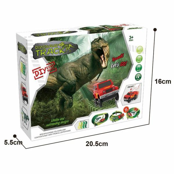 Imagem de Brinquedo Monta Monta Dinossauro Pista 52 Peças De Trilhos 