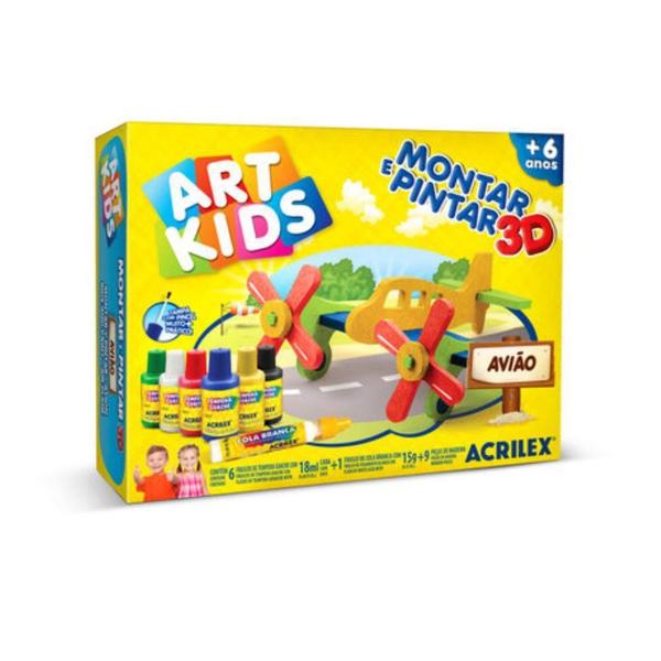 Imagem de Brinquedo Montar E Pintar Avião 3D - Art Kis - Acrilex Homologação: 54782214286