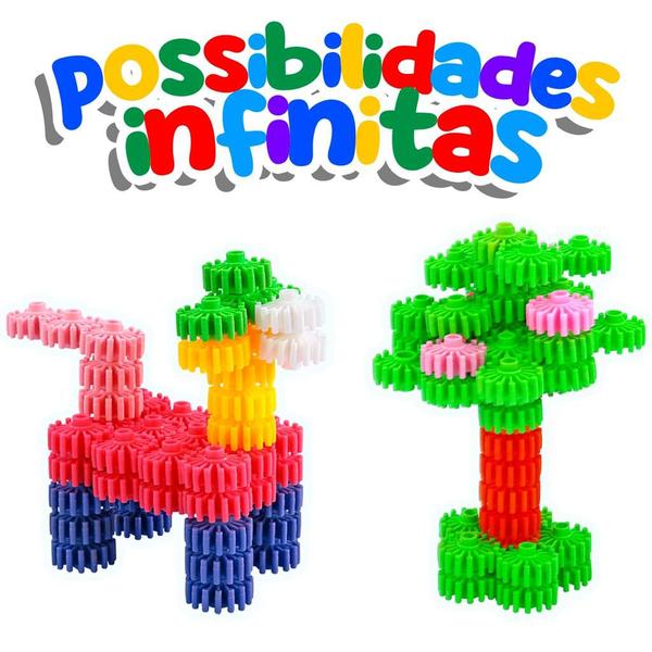 Imagem de Brinquedo Montar Infantil Menino Menina Plakt 84 Peças - Paki Toys