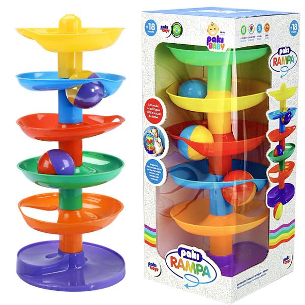 Imagem de Brinquedo Montessori Paki Rampa 3 Bolinhas 1ª Infancia