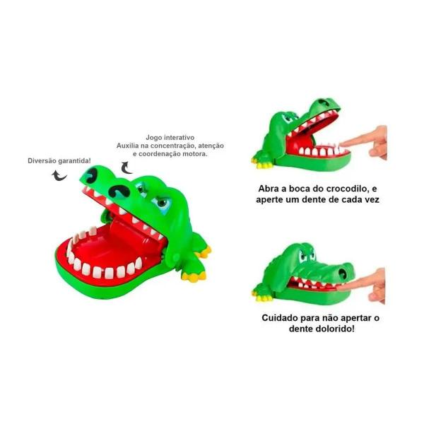 Imagem de Brinquedo morde dedo Crocodilo jogo dentista tubarão Jacaré