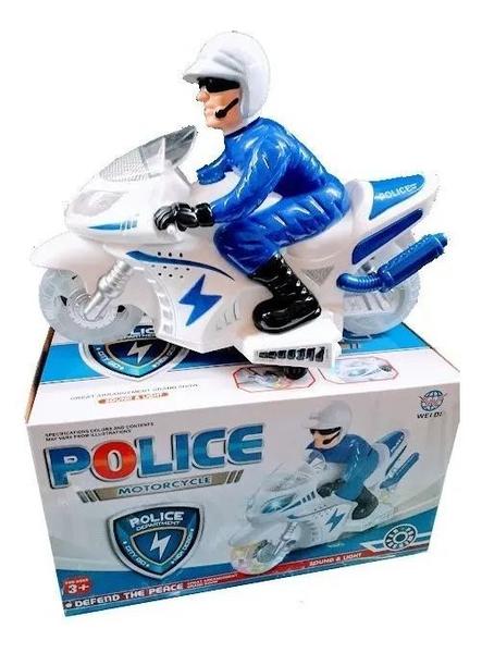 Imagem de Brinquedo Motocicleta Polícia Moto Bate E Volta Com Luzes E Som