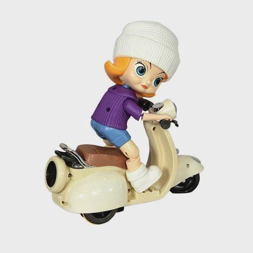 Imagem de Brinquedo Motocicleta Scoter Menina Com Luz E Som Gira 360