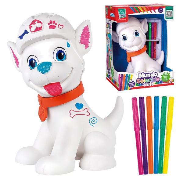 Brinquedo Mundo Colorido Pets Cachorro Para Pintar Com 6
