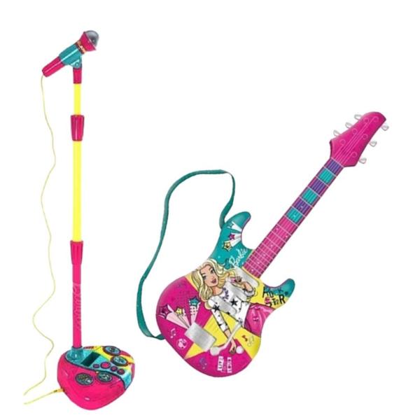 Imagem de Brinquedo Musical Barbie Fabulosa Guitarra E Microfone Com Função MP3 Player - Fun