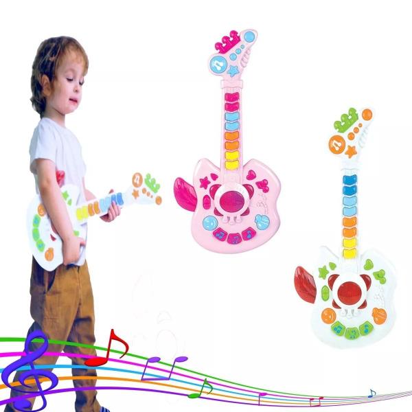 Imagem de Brinquedo Musical Guitarra Angel Com Luzes e Sons Brinquedo Didático Infantil Cor Sortida - Dm Toys