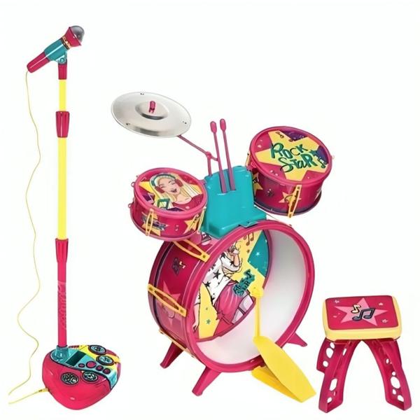 Imagem de Brinquedo Musical Infantil Barbie Fabulosa Bateria E Microfone Com Função MP3 Player - Fun