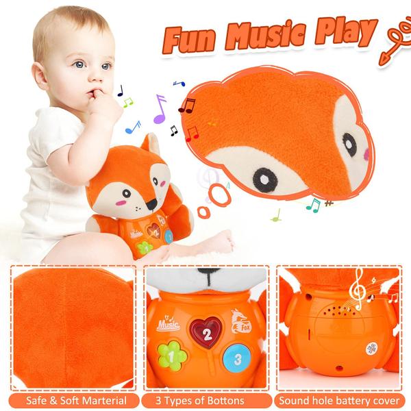 Imagem de Brinquedo musical para bebês daboot Cute Fox para crianças de 0 a 12 meses