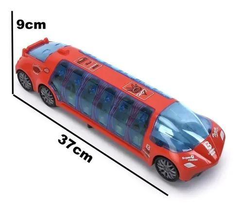 Imagem de Brinquedo Ônibus Infantil Carrinho Eletrônico Som Leds bate e volta