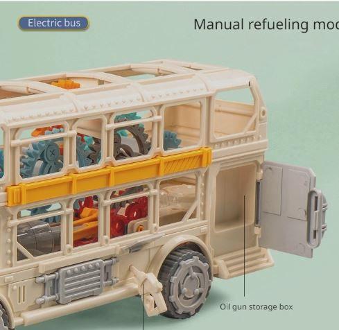 Imagem de Brinquedo Ônibus Retrô Com Engrenagens Luz E Som Bate E Volta