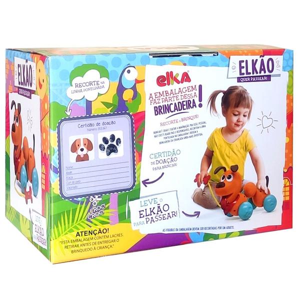 Imagem de Brinquedo p/ Bebê Cachorro Elkão Quer Passear Original Elka