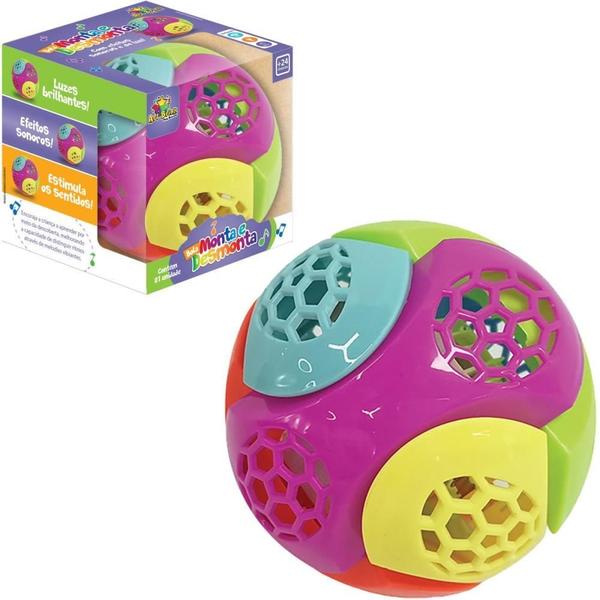 Imagem de Brinquedo para Bebe Bola Maluca MONTA/DESMONTA Som