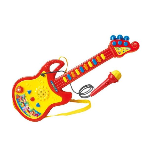 Imagem de Brinquedo para Bebê Guitarra com Microfone SOM/LUZ