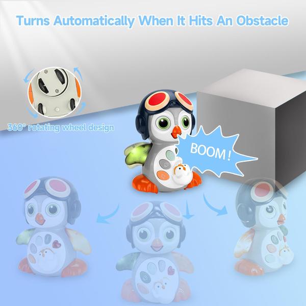 Imagem de Brinquedo para bebês Crawling Musical Penguin Autumety com música e luz