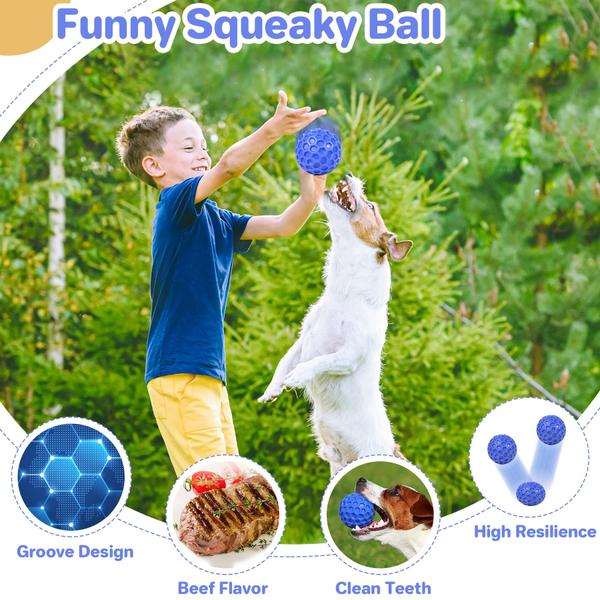 Imagem de Brinquedo para cães DISSKNIC indestrutível Squeaky Ball para raças grandes