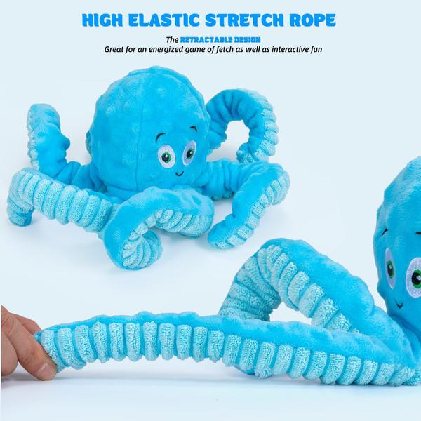 Imagem de Brinquedo para cães Pubialo Squeaky Octopus-Tug of War para mastigadores agressivos