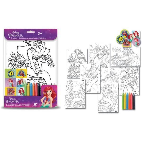 Imagem de Brinquedo para Colorir KIT Pintura Ariel 26X19 20PCS