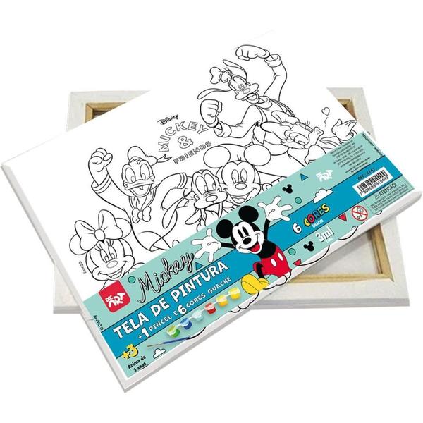 Imagem de Brinquedo para Colorir Mickey Tinta Guache C/TELA KIT