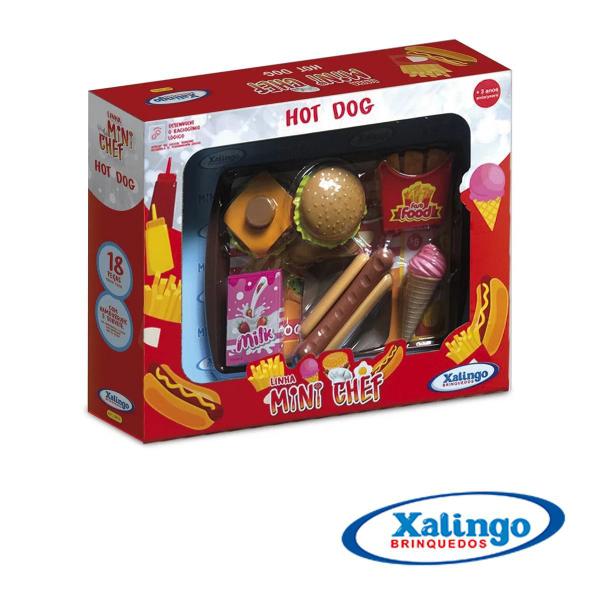 Imagem de Brinquedo para Crianças Mini Chef Hot Dog 18 Peças Xalingo - 1587.6