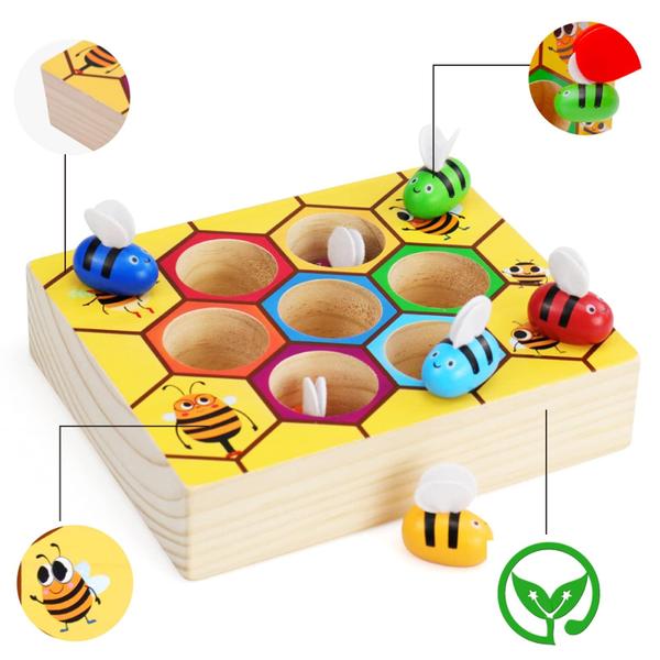 Imagem de Brinquedo para habilidades motoras finas WOOD CITY Bee to Hive por 2-3 anos