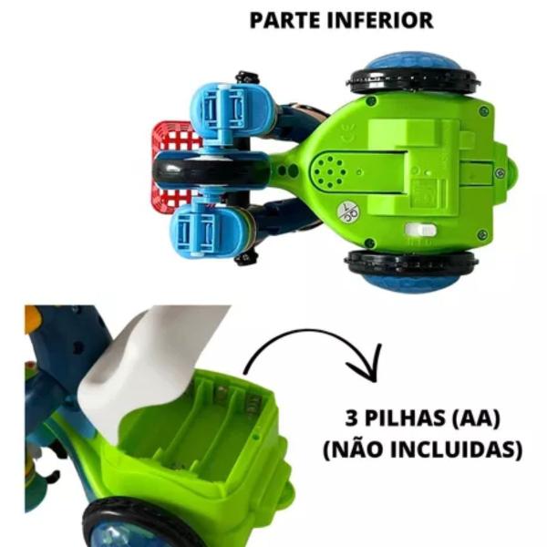 Imagem de Brinquedo para Meninos Triciclo com Led Som Gira 360 Graus