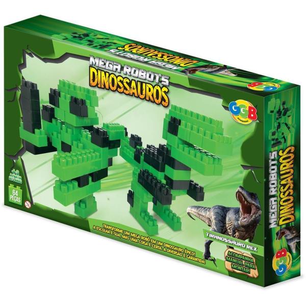 Imagem de Brinquedo para Montar Blocos Mega Robots Tiranossauro REX