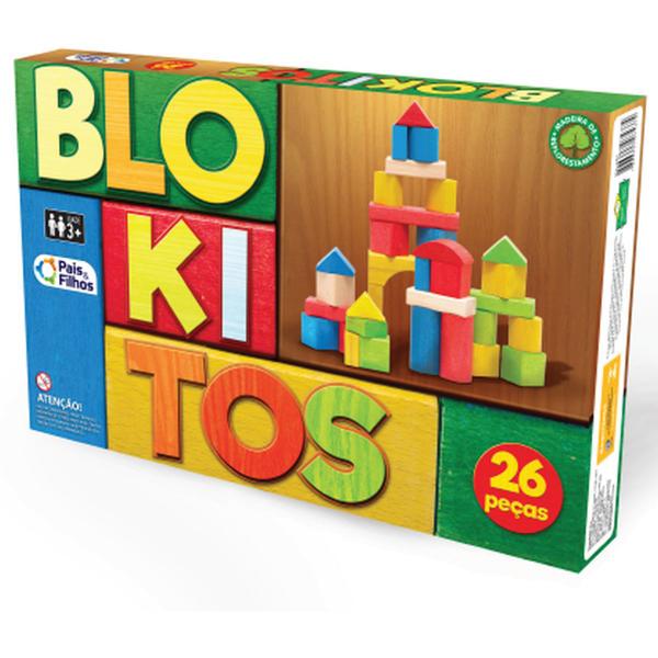 Brinquedo para Montar Blokitos de Madeira 26 Pecas - Pais e Filhos Imagem de Brinquedo para Montar Blokitos de Madeira 26 Pecas