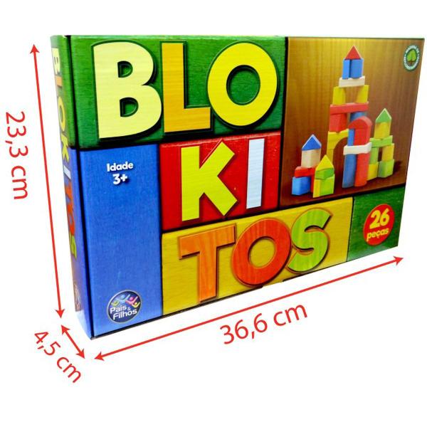 Brinquedo para Montar Blokitos de Madeira 26 Pecas - Pais e Filhos Imagem de Brinquedo para Montar Blokitos de Madeira 26 Pecas