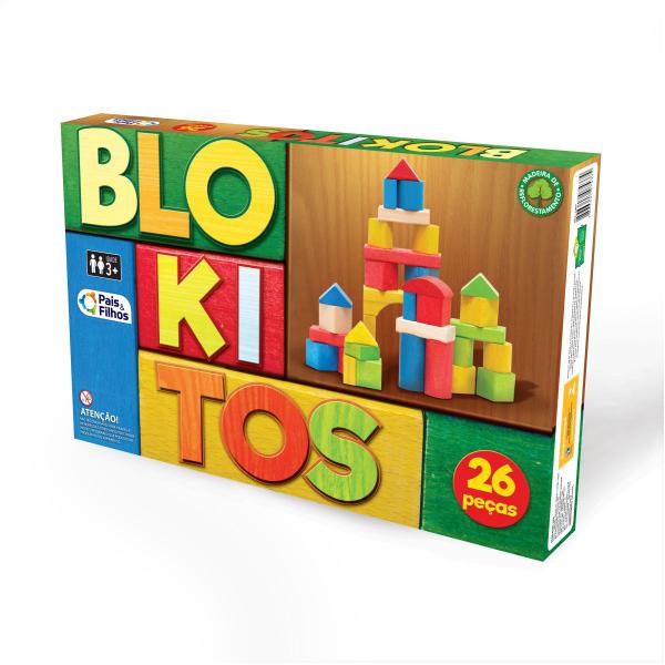 Brinquedo para Montar Blokitos de Madeira 26 Pecas - Pais e Filhos Imagem de Brinquedo para Montar Blokitos de Madeira 26 Pecas