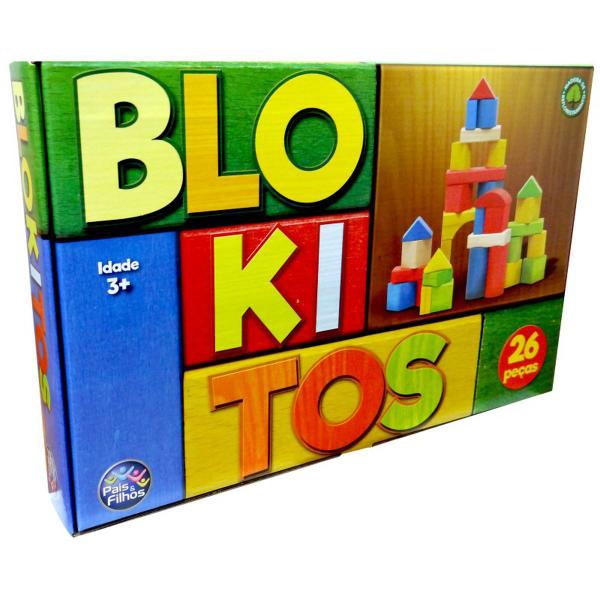 Brinquedo para Montar Blokitos de Madeira 26 Pecas - Pais e Filhos Imagem de Brinquedo para Montar Blokitos de Madeira 26 Pecas