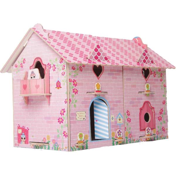 Imagem de Brinquedo Para Montar Casa Divertida Doll Madeira 65 Peças