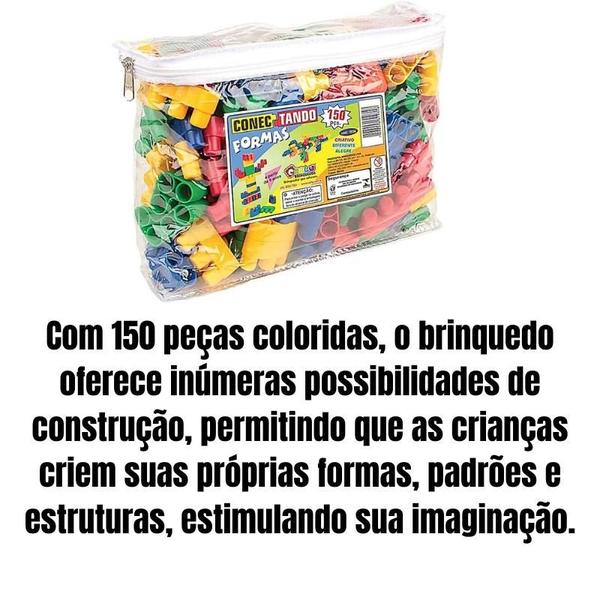 Imagem de Brinquedo para Montar Conectando Formas 150 pçs: Construa um mundo de imaginação!