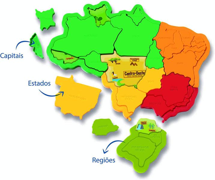 Imagem de Brinquedo para montar Mapa do Brasil -1109 - ELKA