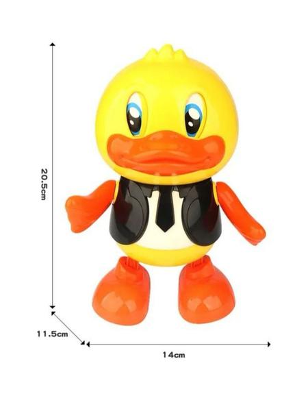 Imagem de Brinquedo Patinho Duck Musical Com Gravata Super Dançarino Brilha No Escuro Com Luzes Em Led