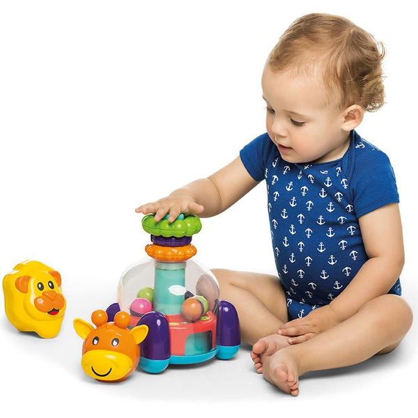 Imagem de Brinquedo Pedagógico Baby Mix Tateti Leão ou Girafa com Acessórios