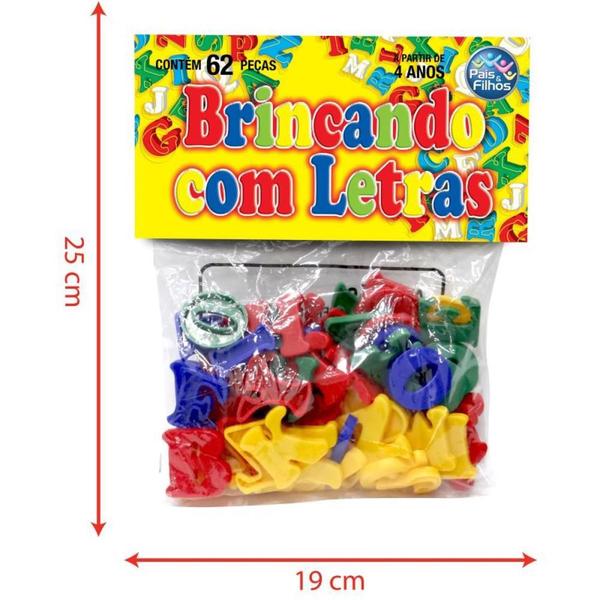 Imagem de Brinquedo Pedagogico Brincando com Letras 62 Pecas