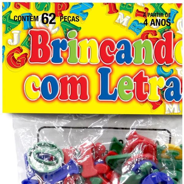 Imagem de Brinquedo Pedagogico Brincando com Letras 62 Pecas