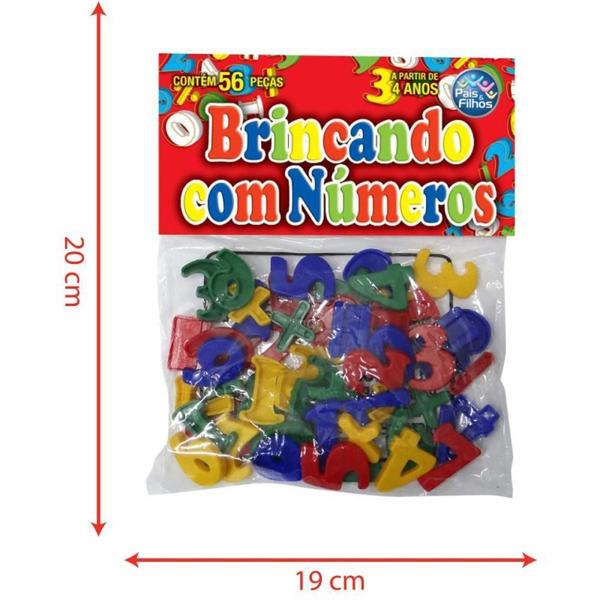 Imagem de Brinquedo Pedagógico Brincando com Números 56 Peças