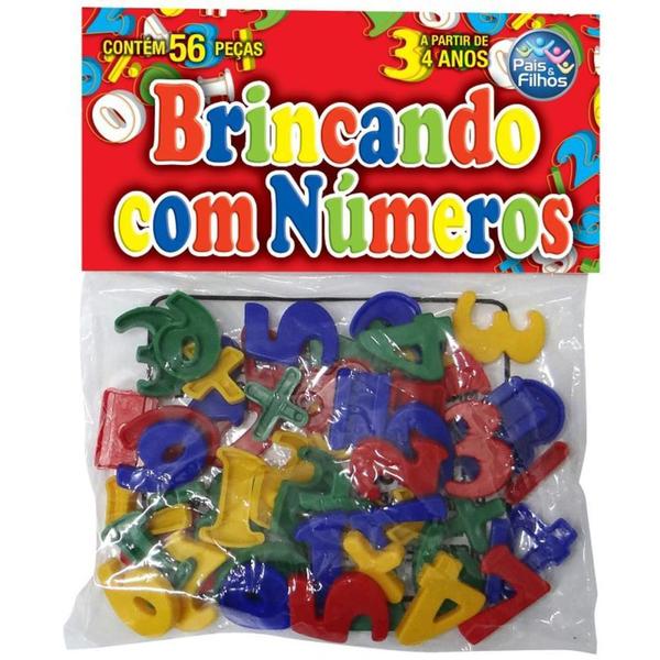 Imagem de Brinquedo Pedagógico Brincando com Números 56 Peças