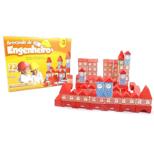 Imagem de Brinquedo Pedagógico Brincando De Engenheiro 73 Pçs Xalingo