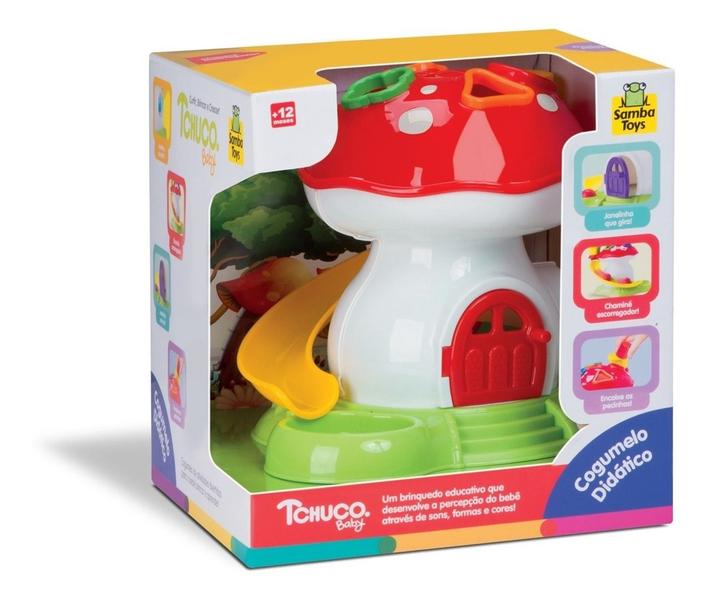 Imagem de Brinquedo Pedagógico Cogumelo Didático Infantil - Samba Toys