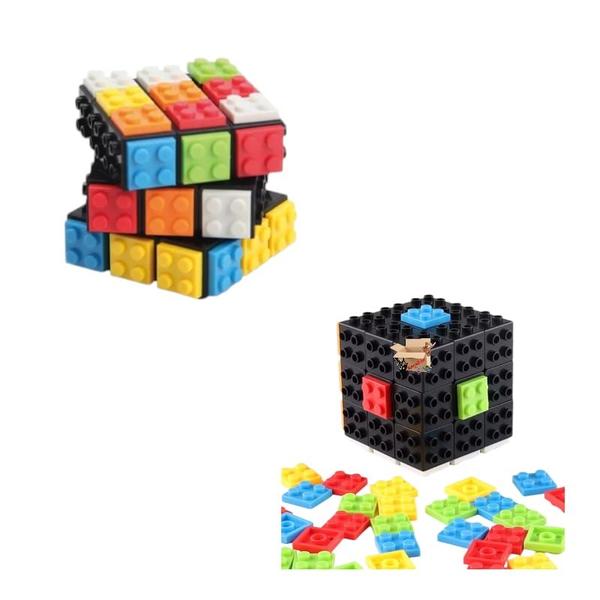 Imagem de Brinquedo Pedagógico Educativo Cubo Mágico De Blocos De Montar 61 Peças - Xalingo