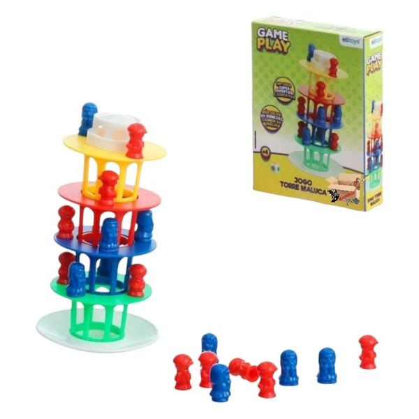 Imagem de Brinquedo Pedagógico Educativo Jogo Infantil Torre Maluca Divertida - Etitoys