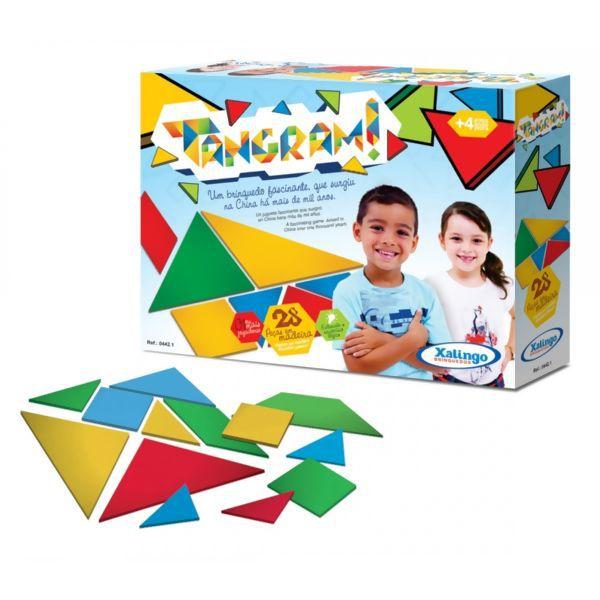 Imagem de Brinquedo Pedagógico Em Madeira Kit Tangram Com 4 Jogos - Xalingo