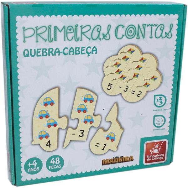 Imagem de Brinquedo Pedagogico em Madeira Primeiras Contas 48 Peças