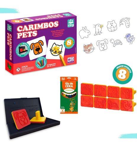 Imagem de Brinquedo Pedagógico Infantil Jogo Carimbos Educativos Pet