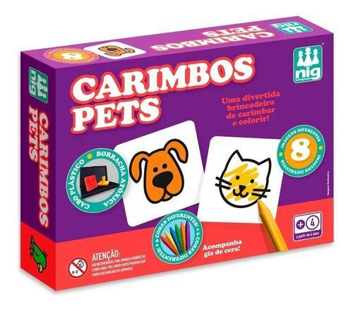 Imagem de Brinquedo Pedagógico Infantil Jogo Carimbos Educativos Pet