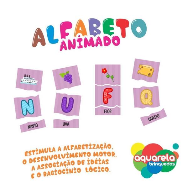 Imagem de Brinquedo Pedagogico Madeira Alfabeto Animado 79PCS