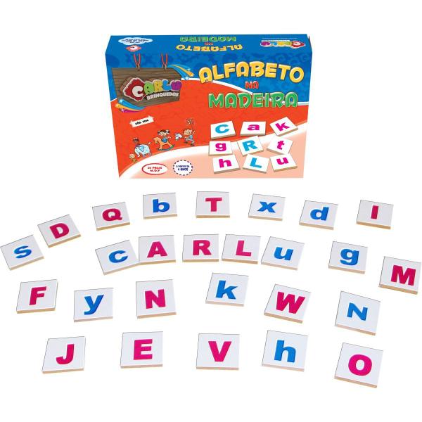 Imagem de Brinquedo Pedagogico Madeira Alfabeto NA Madeira 26PCS