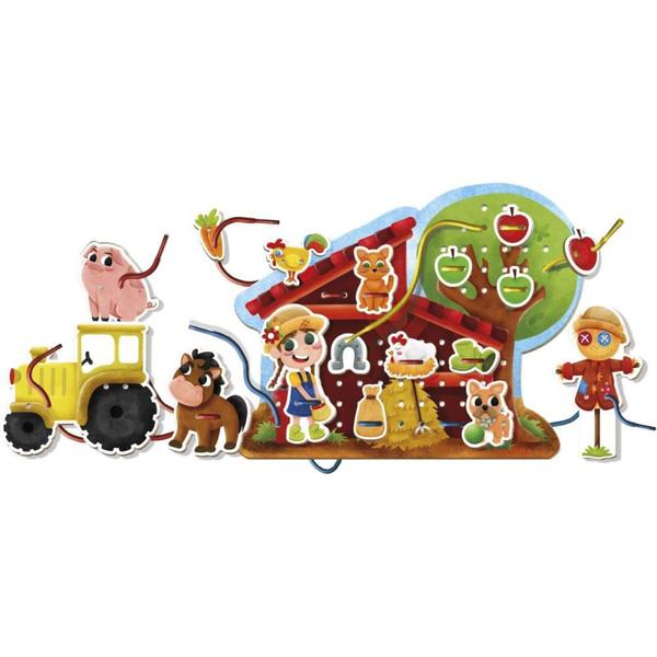 Brinquedo Pedagógico Madeira Alinhavo Fazendinha Feliz 31PC - Brinc de Crianca Imagem de Brinquedo Pedagógico Madeira Alinhavo Fazendinha Feliz 31PC